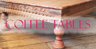 Savon small rustic wood table round white side end carved indian coffee accent. Antique Thakat Coffee Tables