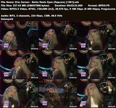Bette davis had deep blue eyes which often tended to photograph in black and white as appearing brown or hazel, during the era of black and white cinematography. Sd Kim Carnes Bette Davis Eyes Popcorn Tv 4 1981