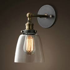 Lixada Vintage Wall Sconce With Clear Glass Shade Adjustable Industrial Wall Light For Indoor Stair Restaurants Bathroom Cafe Club Galleries Kitchen Antique Amazon Com