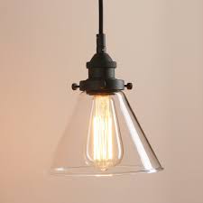 Pathson Retro Pendant Lighting With Clear Glass Shade And Metal Base Cap Kitchen Light Fixtures With Funnel Flush Mount Ceiling Light Fixtures Indoor Lamp Lamp