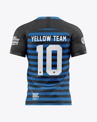 Download Men S Soccer Jersey Mockup Back View In Apparel Mockups On Yellow Images Object Mockups