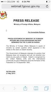 Cabinet secretary, ministry of foreign affairs amb. Press Release Minister Of Foreign Affairs Malaysia Selvarajasomiah S Weblog