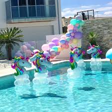 Pin By Anna Vrublevskaya On Best Pool Party Decorations Birthday Party Decorations Unicorn Birthday Party Decorations Pool Birthday Party