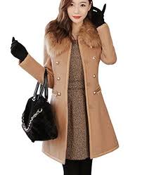 Camel hair/fleece wool fabric 3: Aishang Women Winter Petite Wool Coats Faux Fur Collar Cl Winter Coats Women Coat Women S Puffer Coats