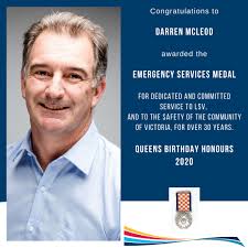 Congratulations to Norman Farmer ESM and Darren McLeod, who were both  recognised in the Queen's Birthday 2020 Honours List today. ~ Norm Farmer  was awarded Member (AM) in the General Division, for