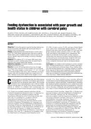 Pdf Feeding Dysfunction Is Associated With Poor Growth And
