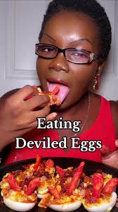 Spicy Deviled Eggs with Takis Mukbang
