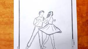How To Draw A Couple Dancing / Couple Dancing Drawing / Couple Drawing -  Youtube