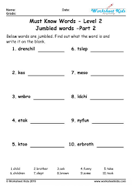You can add the words manually or use one of our word list of scramble words. Unscramble Jumbled Words Puzzle For Grade 2 Worksheets Free Printable