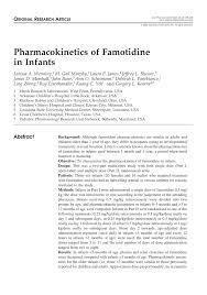 Pdf Pharmacokinetics Of Famotidine In Infants