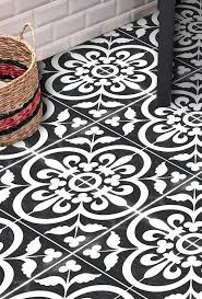 Quadrostyle is the leader in vinyl tile stickers for your floors, walls, backsplash and stairs. Vinyl Floor Tile Sticker Floor Decals Carreaux Ciment Encaustic Corona Tile Sticker Pack In Black In 2021 Vinyl Floor Tiles Floor Decal Floor Stickers