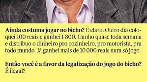 Outro dia coloquei 100 reais e. Zeca E O Jogo Do Bicho Blog Do Gerson Nogueira