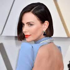 Charlize Theron S Asymmetrical Brunette Bob Behindthechair Com Brunette Bob Angled Bob Hairstyles Shot Hair Styles