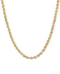9ct yellow gold 20 inch curb chain. Macy S 14k Rose Gold Diamond Cut Rope Chain 18 Necklace 2 1 2mm Reviews Necklaces Jewelry Watches Macy S