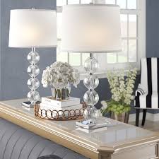 Osya 30 Clear Metallic Table Lamp Set In 2020 Crystal Lamp Bedroom Modern Farmhouse Living Room Decor Elegant Home Decor