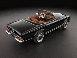 Deze Mercedes Benz 280 Sl Uit 1970 In De Volmaakte Kleurencombinatie Van Zwarte Lak En Bruin Interieur Wordt Te Koop Aang Mercedes Sl Mercedes Klassieke Auto S