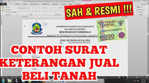 Membuat surat jual beli tanah tidak boleh sembarangan. Contoh Surat Jual Beli Tanah Youtube