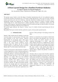 Check spelling or type a new query. Pdf A Plant Layout Design For A Bamboo Furniture Industry International Journal Of Scientific Research In Science Engineering And Technology Ijsrset And Dr Vishal V Shukla Prof Rahul Waghmare Academia Edu
