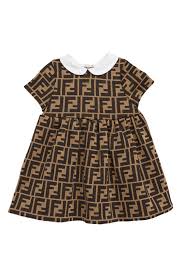 Infant Girl S Fendi Logo Dress Size 18m Brown Fendi Kids Girl Outfits Baby Girl Clothes