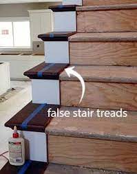 False Stair Treads Stair Remodel Diy Stairs Diy Staircase
