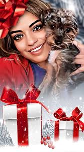 Add christmas background to photo?