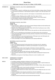 Business Analyst Analytics Resume Samples Velvet Jobs
