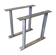 Counter Height 34 1 2 Steel Rectangle Tubing Double Post Table Legs Heavy Duty Steel Table Base Steel Table Base Table Legs Metal Table Base