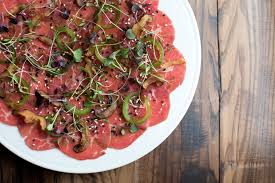 Seasonal burrata salad roasted corn and tomato 17. Wagyu Beef Carpaccio By Paige Green Napa Valley Life Magazine
