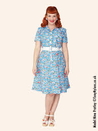 1940s Style Tea Dress Watering Can From Vivien Of Holloway Orange halloween 1950s vintage dress.