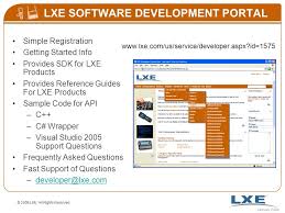 So in order to develop applications targeting microsoft.net framework, we need to rely on other tools including omnisharp. Lxe Corporate Overview C 2009 Lxe All Rights Reserved January 2009 Lxe Vehicle Mounted Hand Heldwearable Indoor Facilities Outdoor Facilities Field Ppt Download