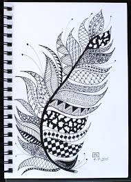 Art Journal Zentangled Feather Zentangle Art Mandala Design Art Mandala Art Lesson