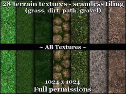 Free for personal and commercial use. Second Life Marketplace Terrain Texture Pack Grass Dirt Path 1024x1024 Full Perm