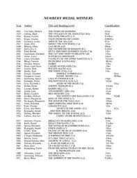 Newbery Award Books List Updated Through 2012 My Goal Is To Read Them All Book Lists Kids Books List Books