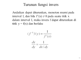 Soal latihan ( nomor 1 sd 10 ) carilah turunan dari : Fungsi Invers Eksponensial Logaritma Dan Trigonometri Ppt Download