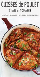 Poulet A L Ail Et Tomates A La Cocotte Ou Poele Recette Recette Poulet Plats Faciles Recette