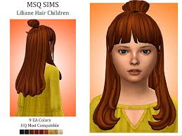 Shakydra • 1 year ago. Liliane Hair Children By Msqsims The Sims Resource Sims 4 Hairs