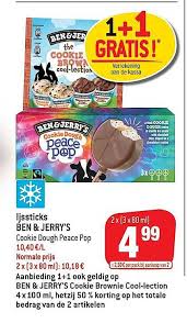 Bei ben & jerry's ging es uns schon immer um frieden, liebe und eiscreme, und deshalb freuen wir uns, unsere cookie dough peace pops vorzustellen. Ijssticks Ben Jerry S Cookie Dough Peace Pop Aanbieding Bij Match