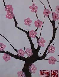 My Grade 7 Class Recently Finished These Cherry Blossom Paintings As Part Of Our Japanese Art Unit Cherry Blossom Painting Cherry Blossom Art Blossoms Art