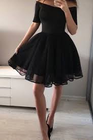 Perceptions sleeveless floral puff print midi fit & flare dress. Womens Fashion Black Simple Solid Color Off Shoulder Midi Flared Dress For Party Beautifulhalo Com