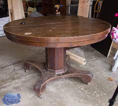 When you drop the leaves, the table is even more space efficient. Pedestal Kitchen Table Makeover Roots Wings Furniture Llc