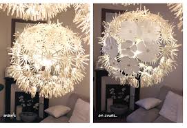 Changement De Fleurs Pour Luminaire Ikea Makrus Du Papier Je Passe Au Plastique Lustre Ikea Luminaire Ikea Decoration Ikea