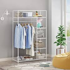 Maybe you would like to learn more about one of these? Buy Jeroal Metal Closet Heavy Duty Clothes Rack Freestanding Garment Organizer Closet Open Wardrobe Closet Storage Organizer With Hanging Rod And Storage Wire Shelves White Online In Italy B08rbrlzwy