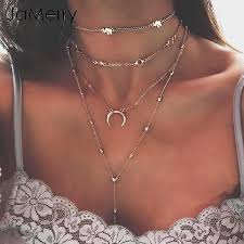 Pendant necklace for women trendy long gold plated cute choker necklaces for teen girls trendy jewelry gifts for women mom female friend daughter 16+3 4.0 out of 5 stars 10. Jamerry Multilayer Moon Statement Necklace Female Trendy Styles Gold N Oeppeo Master Of Caps Hats