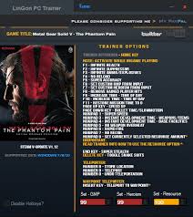 Metal Gear Solid V The Phantom Pain Trainer 26 1 12 Lingon Download Gtrainers