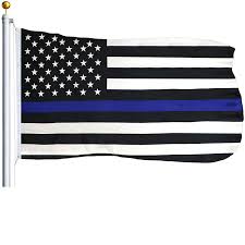 4.8 out of 5 stars. G128 Thin Blue Line U S American Flag 3x5 Ft Printed Stars Stripes Brass Grommets Polyester Honoring Men And Women Of Law Enforcement Black White And Blue Us Flag Walmart Com