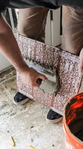 This process includes spreading of a bond coat of mortar to the backs of the tile just before it is installed. Laying Large Format Tiles Tile Entryway Reveal Making Manzanita
