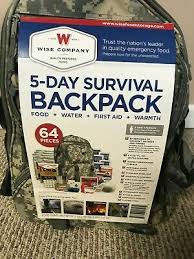 Wise food 5 day survival backpack. Wise Company 01 622gsg Camo Camo 5 Day Survival Backpack Camping Hiking Qdvc Safety Survival