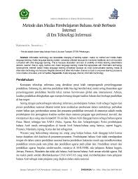 Pdf Metode Dan Media Pembelajaran Bahasa Arab Berbasis Internet Di Era Teknologi Informasi