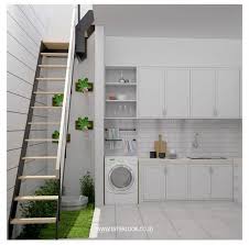 Ruang Dapur Di Kanan Depan Bawah Tangga Pintu Masuk Samping Dapur Dan Untuk Simpan Gas Dan Aqua Di Kaki Tangga Ada Area Penyimpa Desain Rumah Desain Rumah