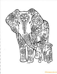Supercoloring.com is a super fun for all ages: Mummy And Baby Elephant Coloring Pages Hard Coloring Pages Coloring Pages For Kids And Adults